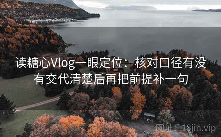 读糖心Vlog一眼定位：核对口径有没有交代清楚后再把前提补一句