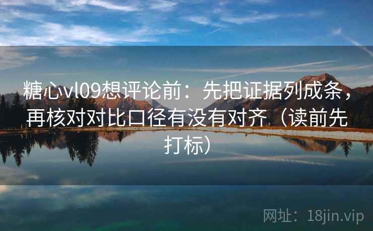 糖心vl09想评论前：先把证据列成条，再核对对比口径有没有对齐（读前先打标）